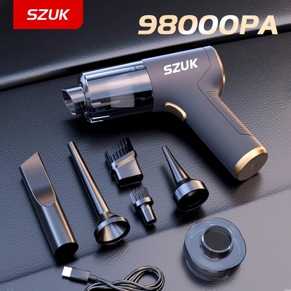 SZUK 98000PA Mini Car Vacuum - Wireless Handheld Cleaner with Strong Suction