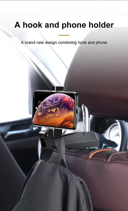 Baseus Car Back Seat Hook Hanging Storage Mount Holder Mobile Phone 4.0-6.5 in