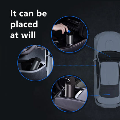 Baseus Alloy Car Trash Bin - Compact Garbage Can & Organizer