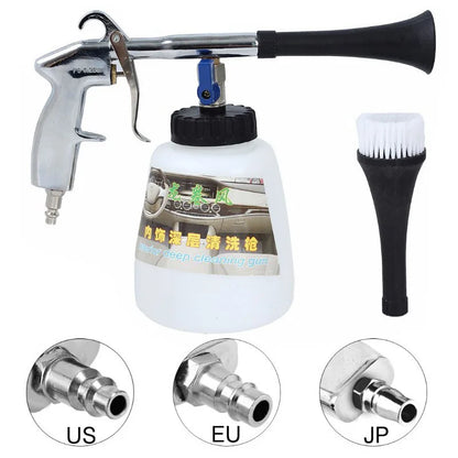 High-Pressure Portable Car Wash Gun - Interior Deep Cleaning with Brush Attachment