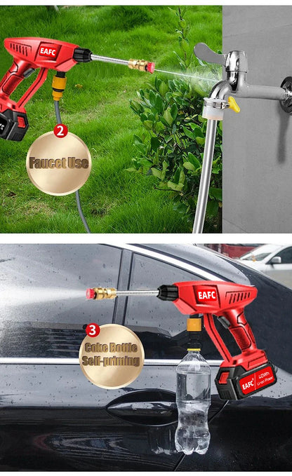 60Bar 21V Cordless Pressure Washer - Electric Car Wash Gun