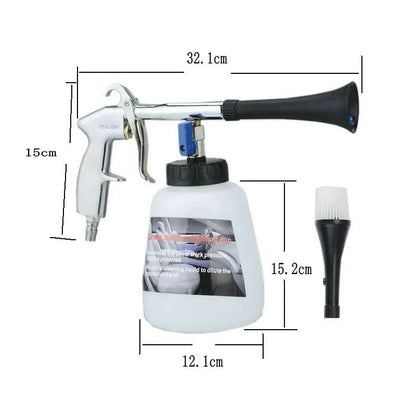 High-Pressure Portable Car Wash Gun - Interior Deep Cleaning with Brush Attachment