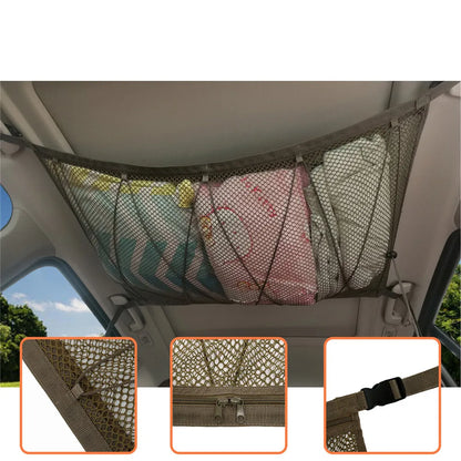 Portable Car Roof Storage Net - Interior Cargo Organizer Bag