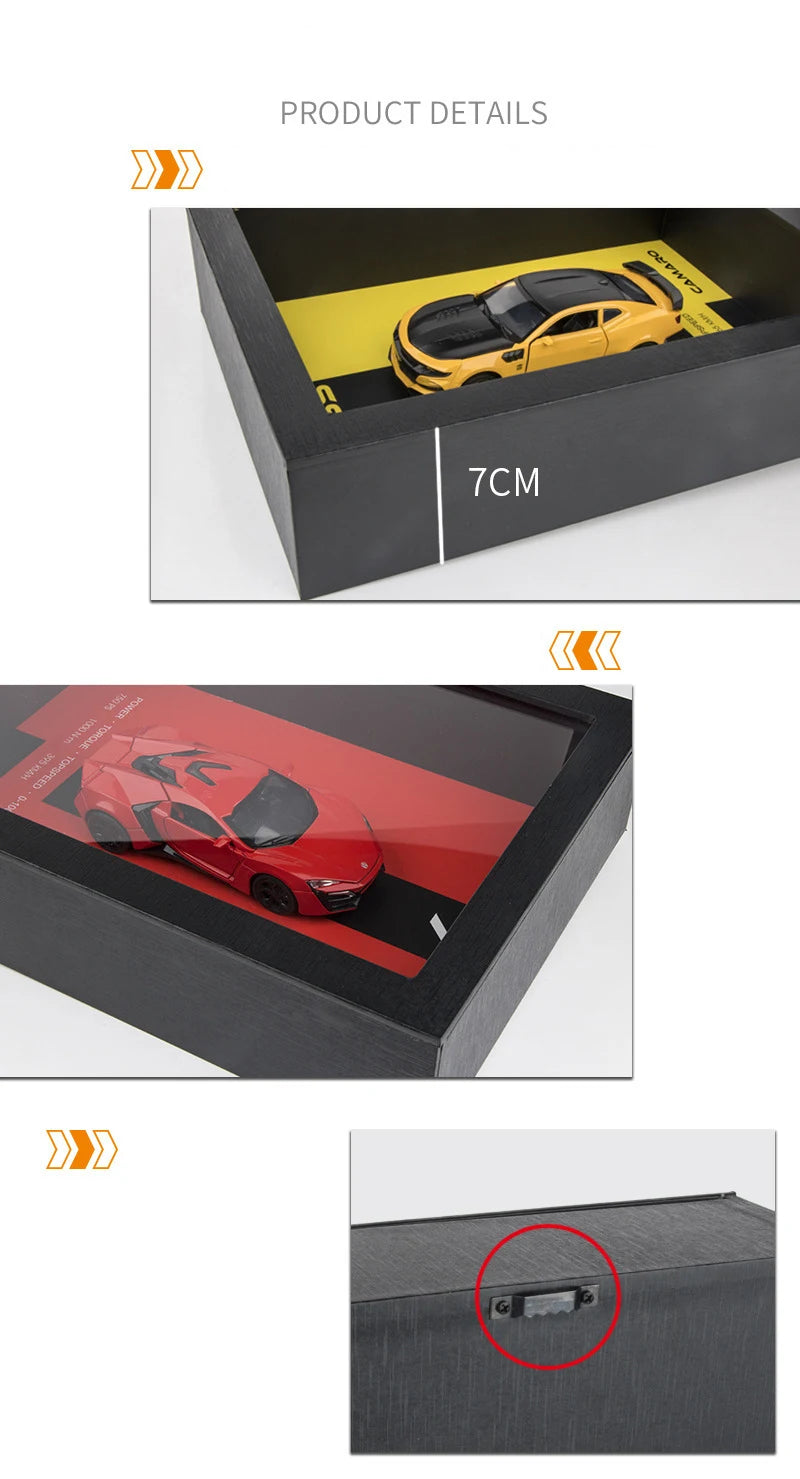 1:32 Photo Frame Version  Metal Sports Car Model Simulation 3D Racing Car Hanging Painting Collection