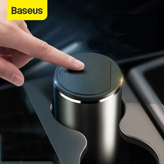 Baseus Alloy Car Trash Bin - Compact Garbage Can & Organizer